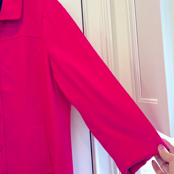 Rafaella Weekend Hot Pink Button Front Lined Coat sz.XL - Picture 3 of 10